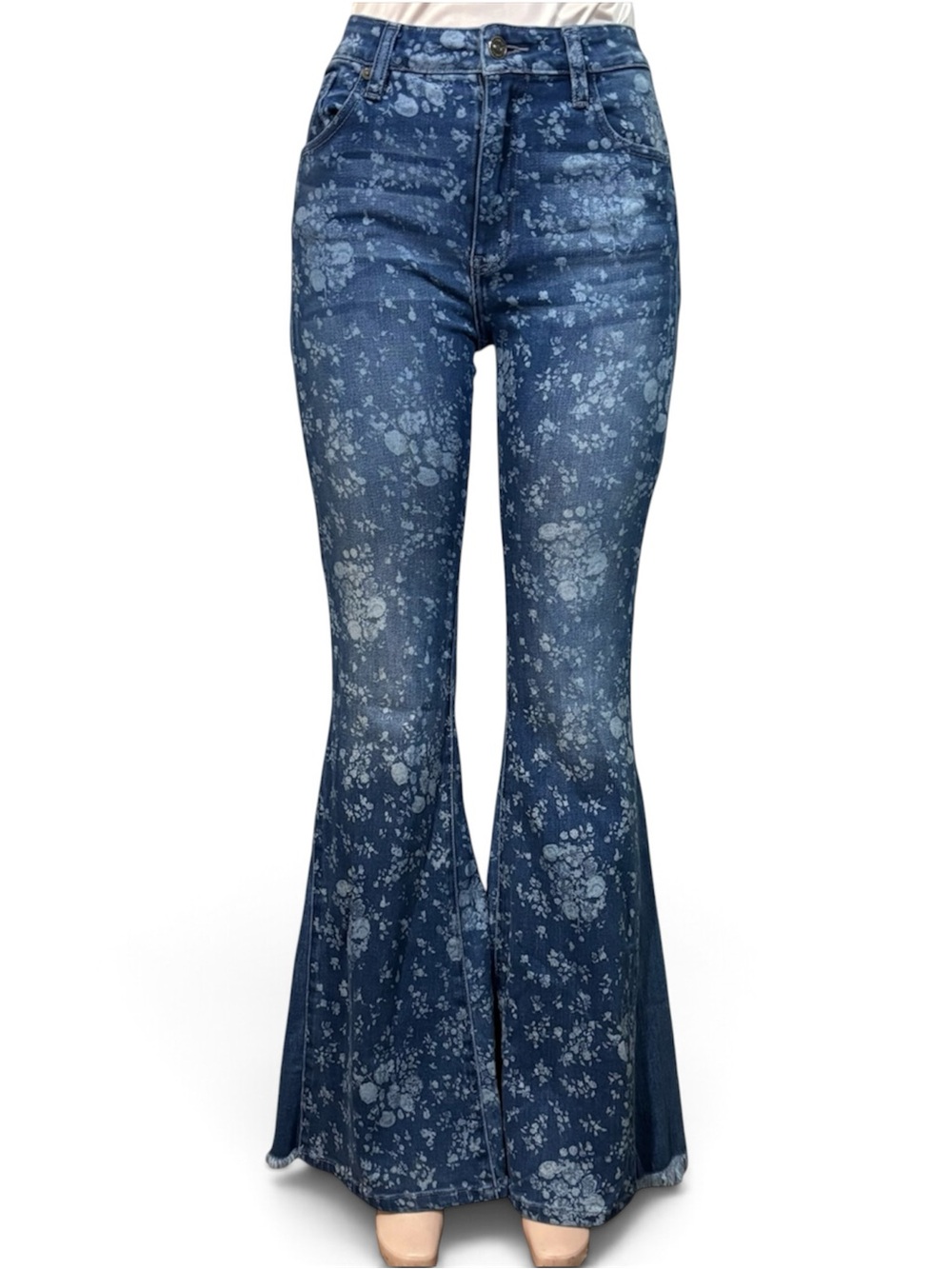 KanCan Tyler High Rise Super Flare Jeans 9/28 Floral